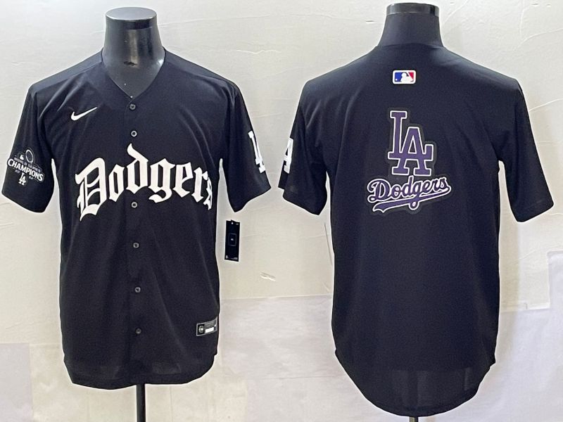 Men 2025 Los Angeles Dodgers Blank Black Seventh generation Joint Name Nike MLB Jersey style 2->los angeles dodgers->MLB Jersey